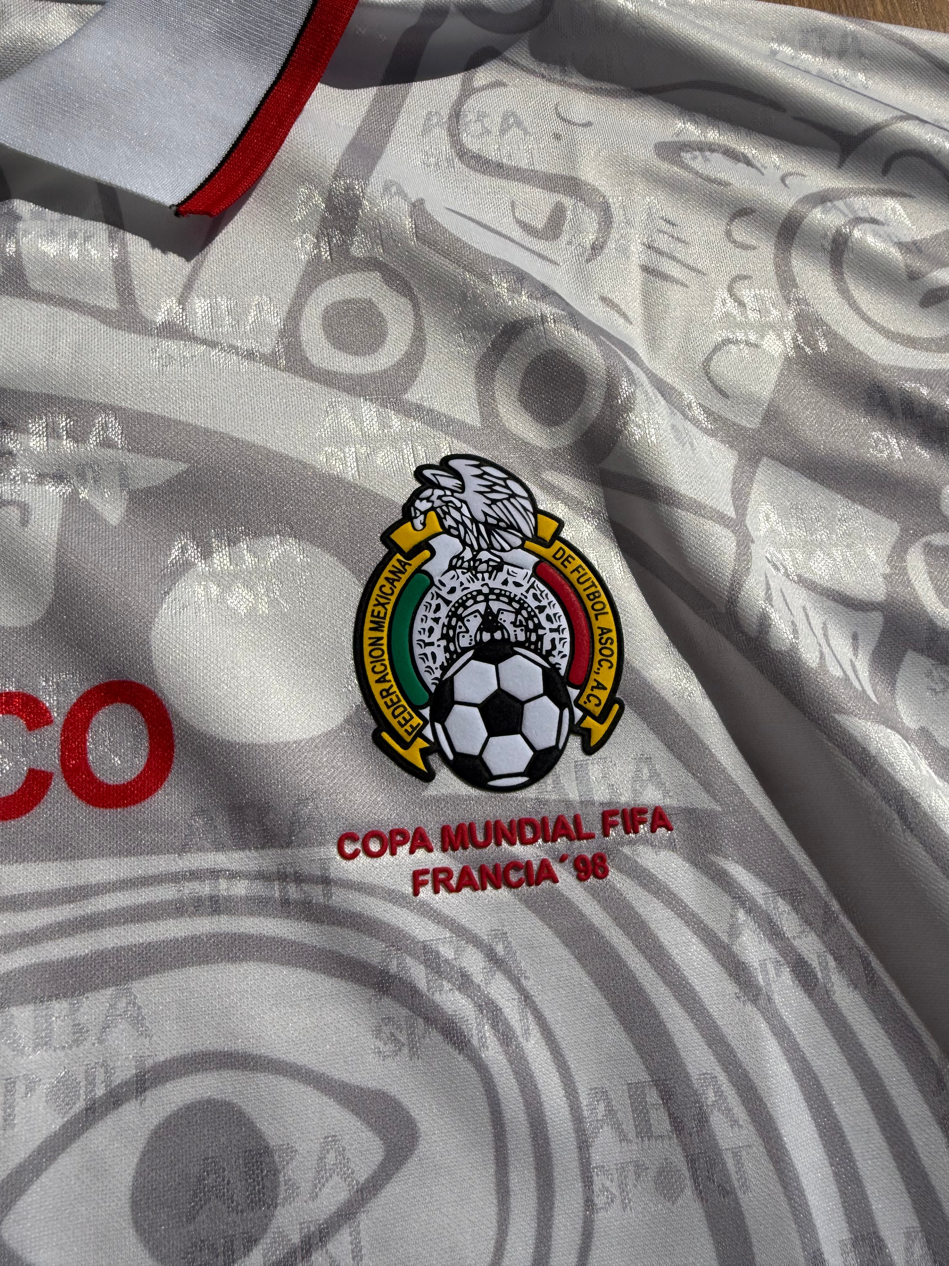 Jersey Retro Mexico 1998 Visitante Blanca